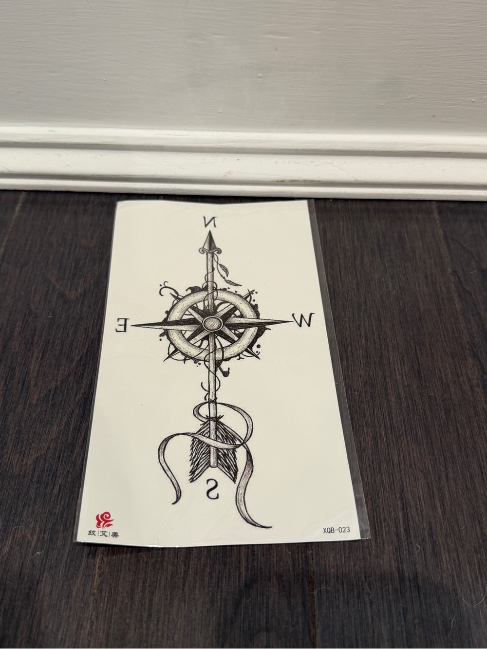 NWT Black Compass Arrow Temporary Tattoo Sheet - Picture 2 of 4